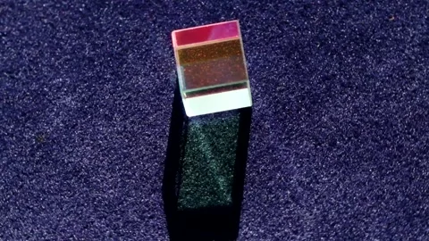 Color square crystal with rainbow Stock Footage 135598238
