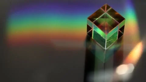 Color square crystal with rainbow Stock Footage 135598365
