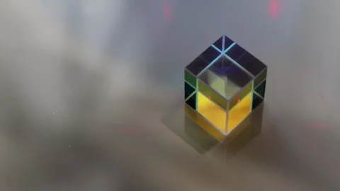 Color square crystal with rainbow Stock Footage 135598721