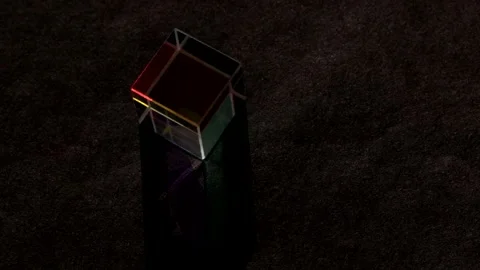 Color square crystal with rainbow Stock Footage 135598934
