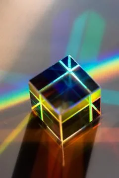 Color square crystal with rainbow Foto stock