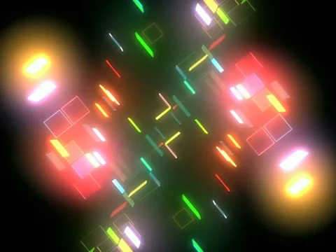 Color Square Grid Dance Club Lights Sequence VJ Loop Stock Footage