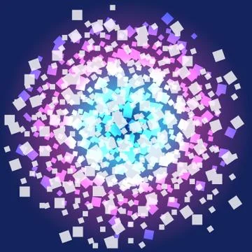 Color squares on blue background Stock Illustration