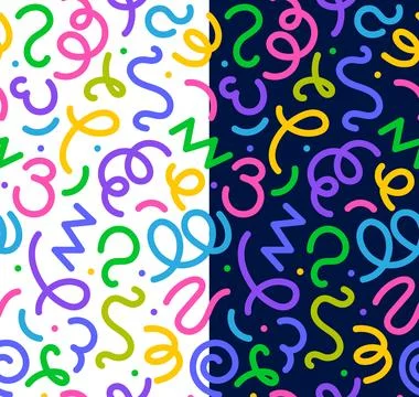 Color squiggle line pattern, vibrant background イラスト素材