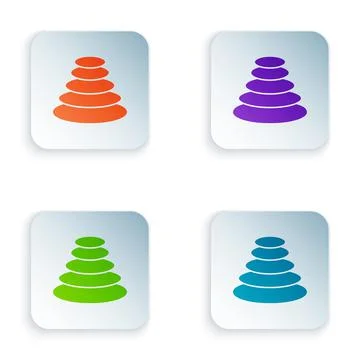 Color Stack hot stones icon isolated on white background. Spa salon accessory Stock Illustration
