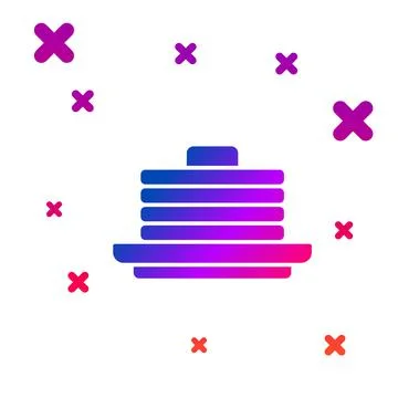 Color Stack of pancakes icon isolated on white background. Baking with syrup and Stock Illustration