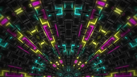 Color Stage Big Ring strobing elements Video Art Motion Background VJ Loop Stock Footage 147729218