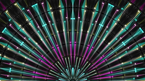 Color Stage Disco circle strobing elements Video Art Motion Background VJ Loop Stock Footage 147729249