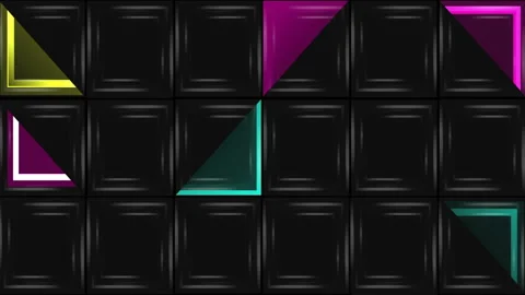 Color Stage Quad Pattern strobing elements Video Art Motion Background VJ Loop Stock Footage 147729234