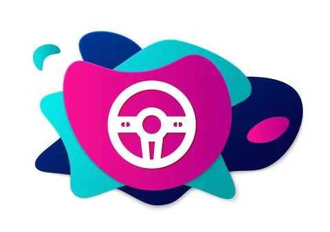 Color Steering wheel icon isolated on white background. Car wheel icon. Abs.. Stock Illustration