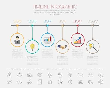 Color Step Design with colour icon timeline template/graphic or website Stock Illustration