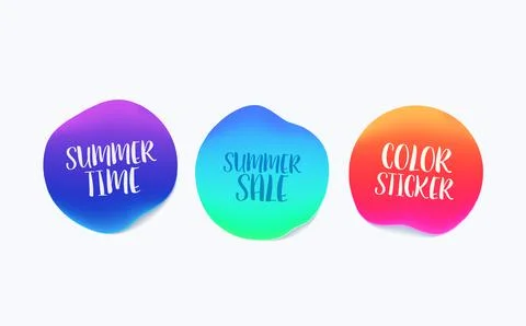 Color sticker vector template. Vector set sticker for your poster, flyer Stock Illustration