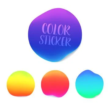 Color sticker vector template. Vector set sticker for your poster, flyer Stock Illustration