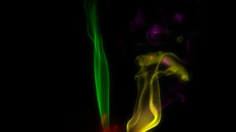 Color stream smoke on black background Stock Footage 10604732