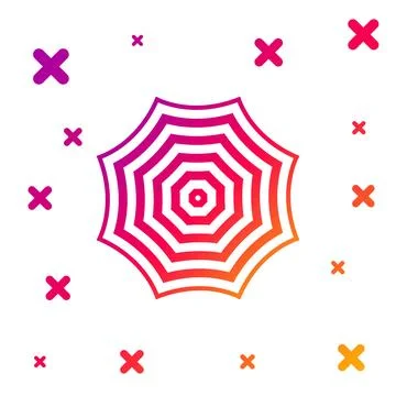 Color Sun protective umbrella fo beach icon on white background. Large parasol Stock Illustration