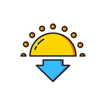 Color Sunset icon isolated on white background. Flat filled outline style w.. Stock Illustration