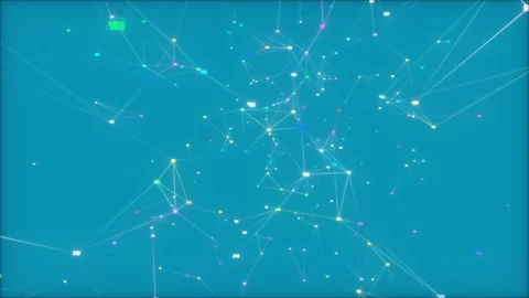 Color swarm.Internet of things, background from the chaotically slow moving Stock Footage 98219007