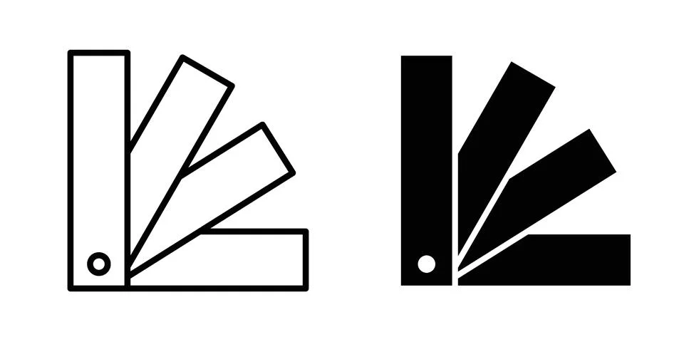 Color swatch icon vector concepts, line and silhouette style Stock Illustration
