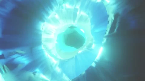 Color swirling interdimensional tunnel, 3d infinite loop background Stock Footage 284654415