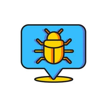 Color System bug concept icon isolated on white background. Code bug concep.. 库存插图