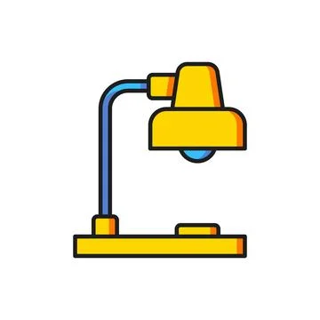 Color Table lamp icon isolated on white background. Flat filled outline sty.. Stock Illustration