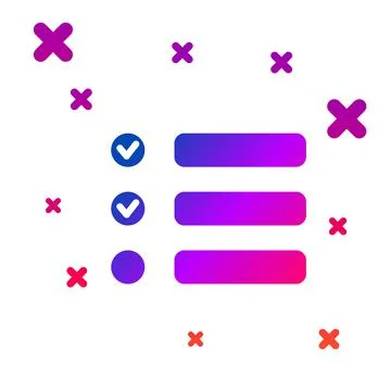 Color Task list icon isolated on white background. Control list symbol. Survey Stock Illustration