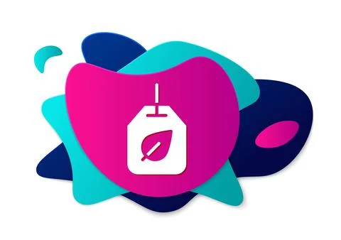Color Tea bag with leaf icon isolated on white background. Abstract banner .. Stock Illustration