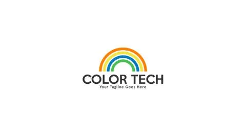 Color Tech Logo Vector Design Template Stock Illustration