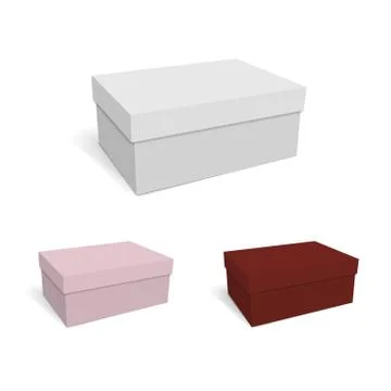 Color templates of empty boxes. Stock Illustration