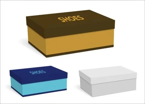 Color templates of empty boxes for shoes. Stock Illustration