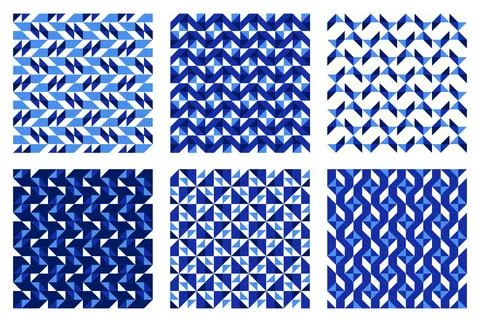 Color tessellation collection, bundle of modern seamless vector patterns Ilustración de archivo