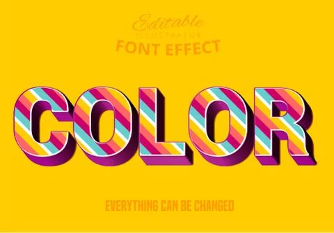 Color text, editable text style Stock Illustration