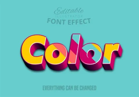 Color text, editable text style Stock Illustration