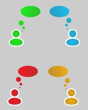 Color thinking siluets Illustrazione stock