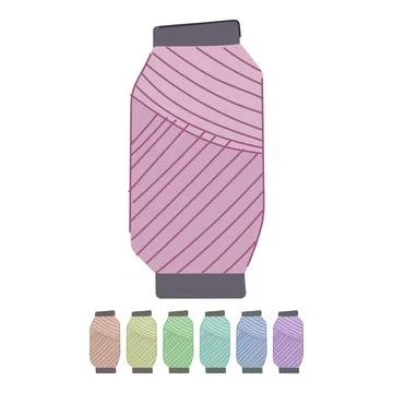 Color thread spool vector cartoon graphic 스톡 일러스트