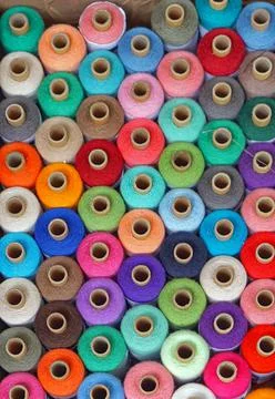 Color thread spools Stock Photos
