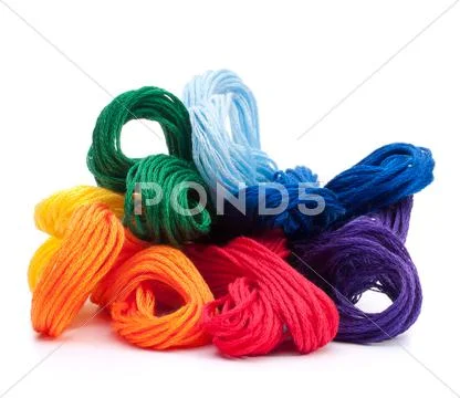 Color threads bunch Stock Photos