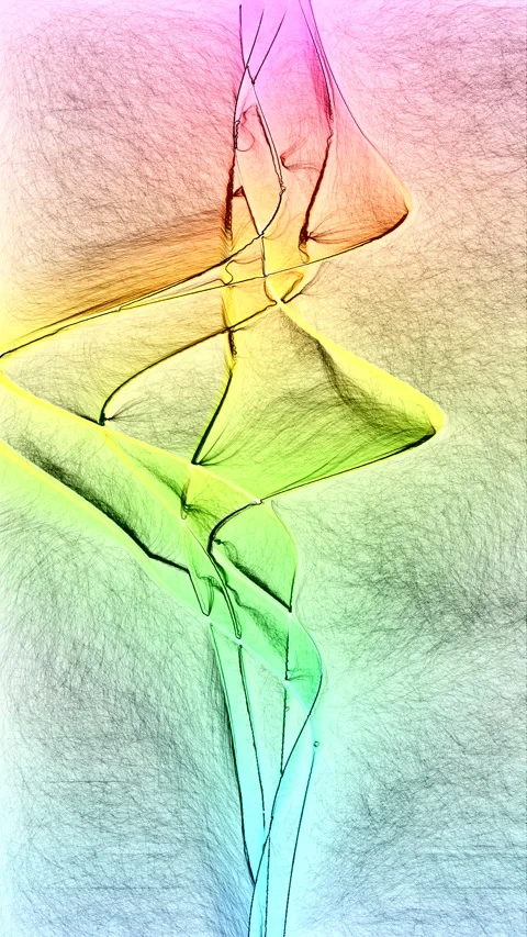 Color threads hand draw digital art animation vertical video Stock Footage 273180303