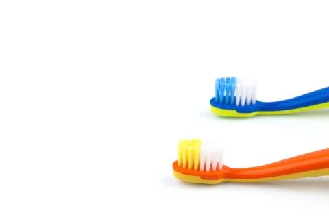 Color toothbrushes Stock Photos