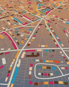 Color town Stock Illustration