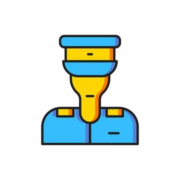 Color Train conductor icon isolated on white background. Flat filled outlin.. Stock Illustration