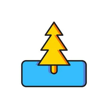 Color Tree icon isolated on white background. Forest symbol. Flat filled ou.. Stock Illustration