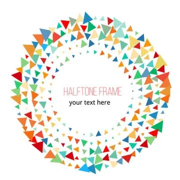 Color triangle halftone frame. design vector illustration Stock Illustration