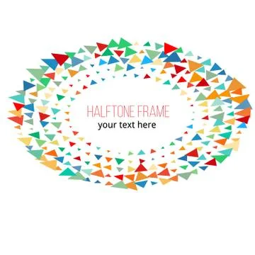 Color triangle halftone frame. design vector illustration Stock Illustration