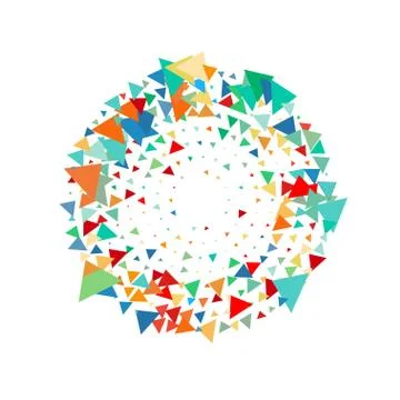 Color triangle halftone frame. design vector illustration Stock Illustration