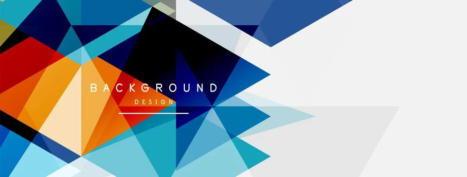 Color triangles composition, geometric abstract background. Techno or business Stock Illustration