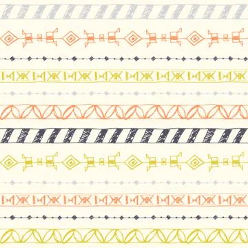 Color tribal vector seamless pattern. Stock Illustration