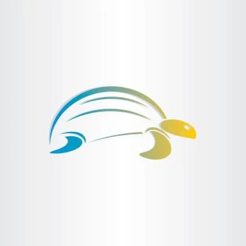 Color turtle stylized symbol Stock Illustration