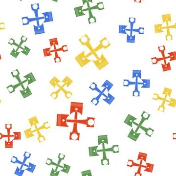 Color Two crossed engine pistons icon isolated seamless pattern on white Stock Illustration