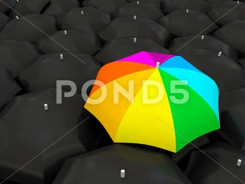 Color umbrella Stock Illustration